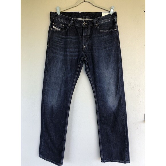 Diesel Jeans Mens 34x32 Blue Viker Straight Button Fly Ormlo Wash Designer 36X32 - Picture 1 of 16